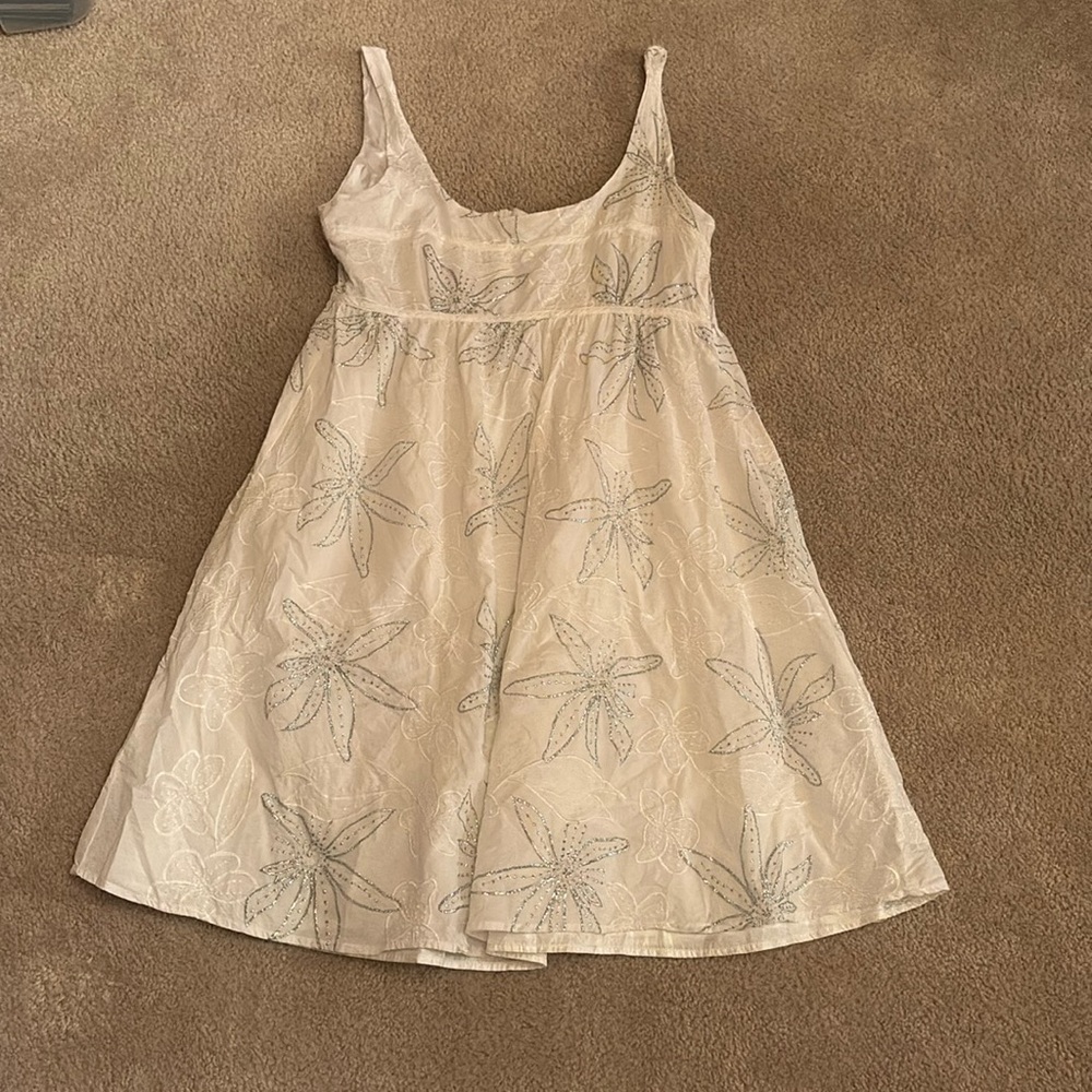 white and silver floral mary ellen dress